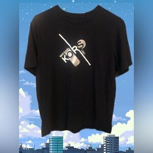 Michael Kors AUTHENTIC Black Short Sleeve Logo Tee Shirt Size Medium
